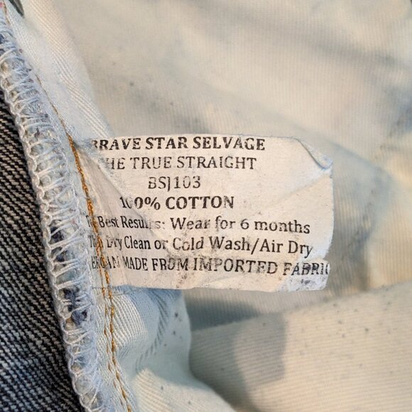 Men's Brave Star Jeans, Dark Wash, True Straight, Size 31 - Picture 12 of 13